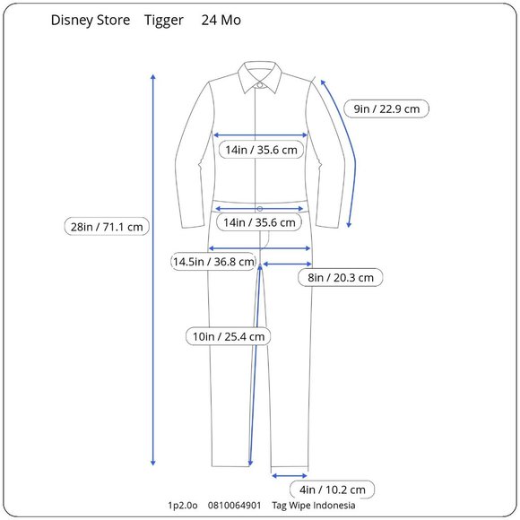 Disney Winnie the Pooh Tigger Costume Infant 24 Mo One Piece Halloween Hooded - Picture 10 of 10